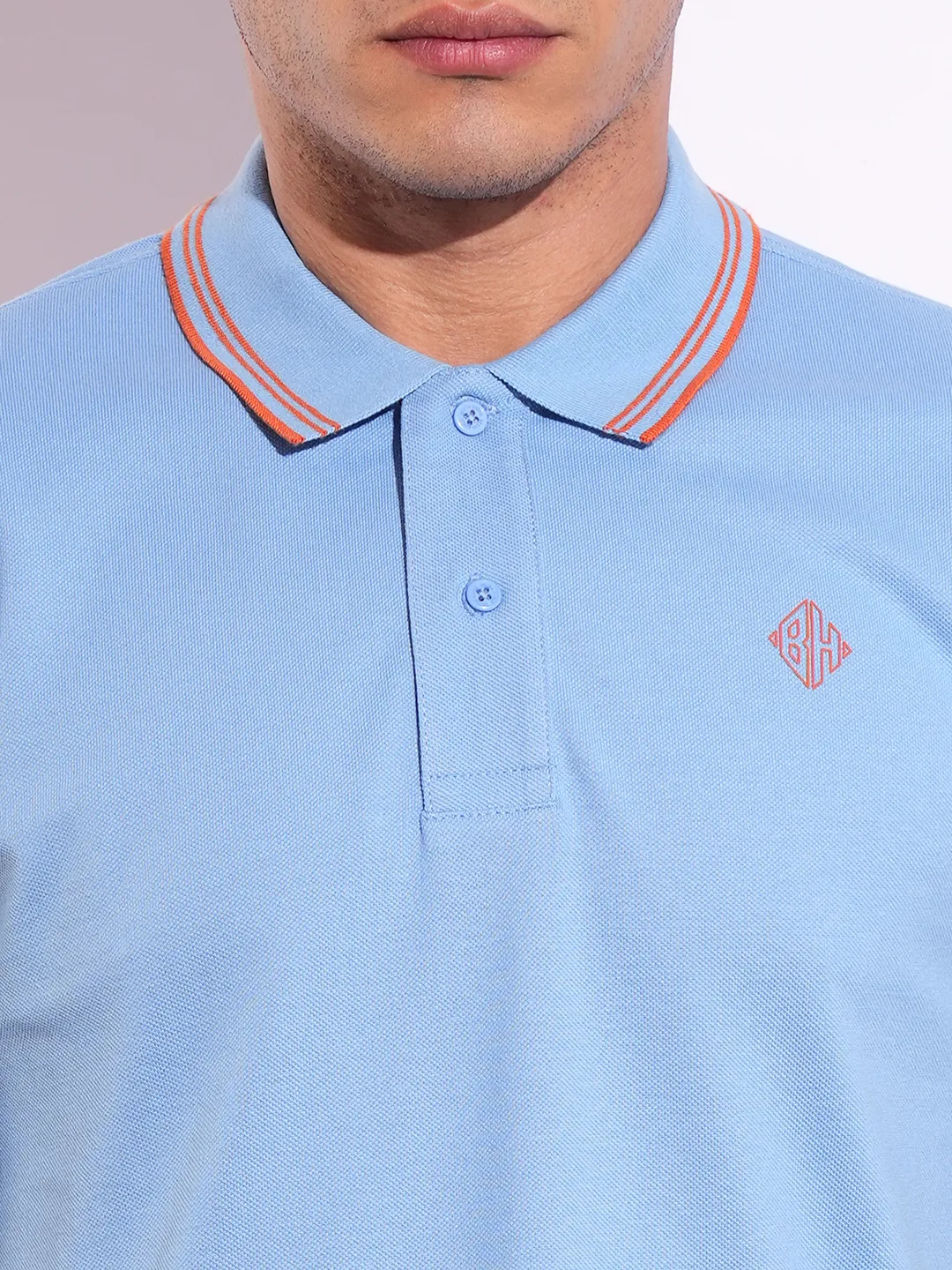 Blue Regular Fit Men's Polo T-Shirt by Being Human Clothing - Image 5