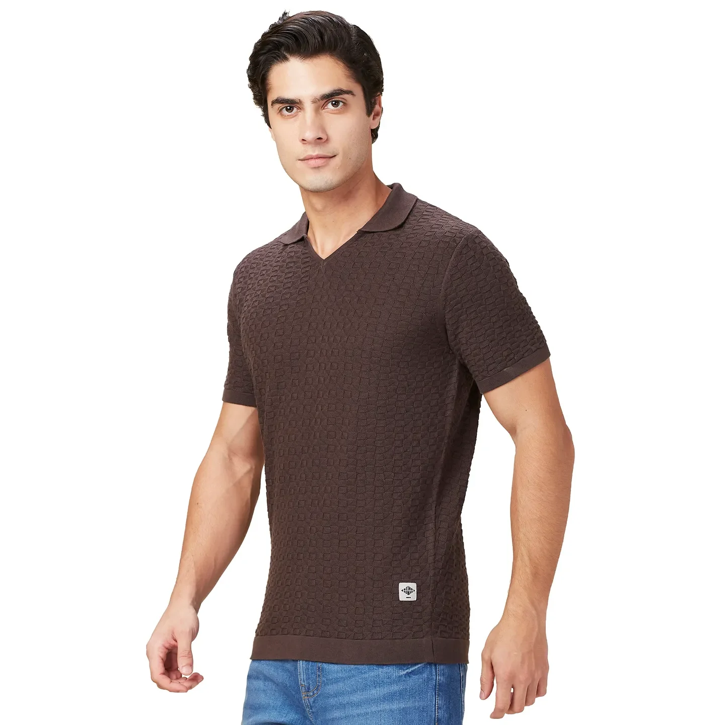 Brown Regular Fit Men's Polo T-Shirt by Being Human Clothing - Image 4
