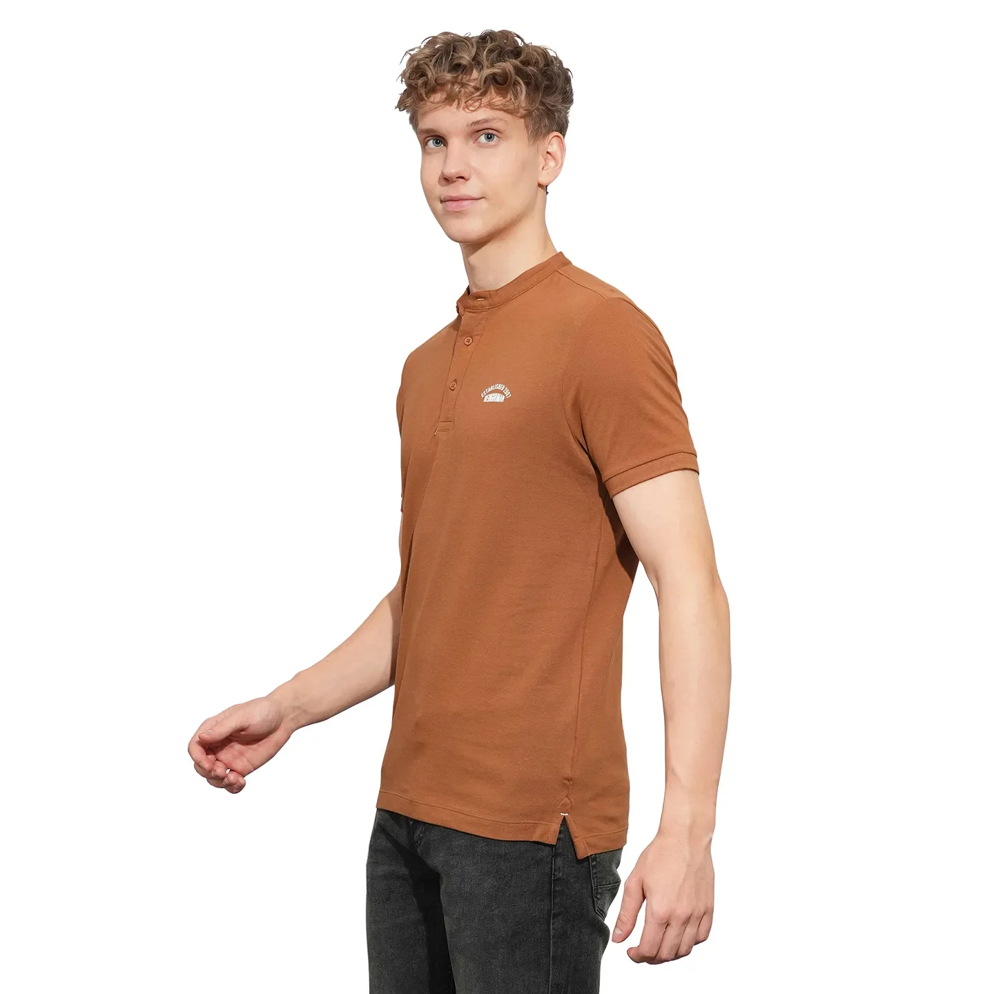 Brown Regular Fit Men's Polo T-Shirt by Being Human Clothing - Image 2