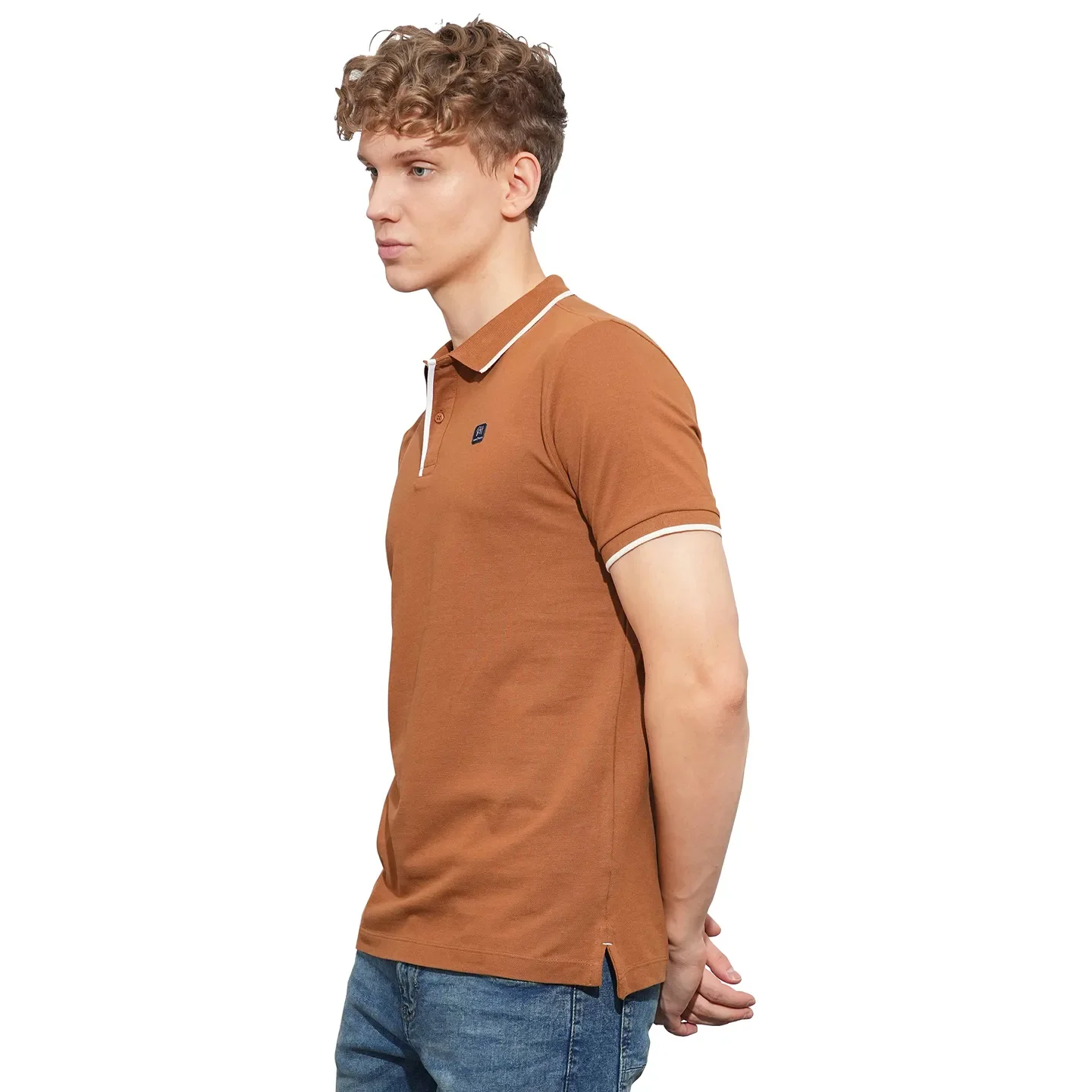 Brown Regular Fit Men's Polo T-Shirt by Being Human Clothing - Image 2