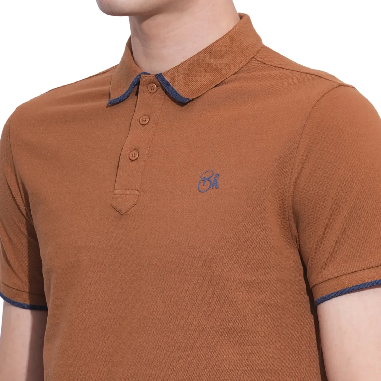 Brown Regular Fit Men's Polo T-Shirt by Being Human Clothing - Image 5