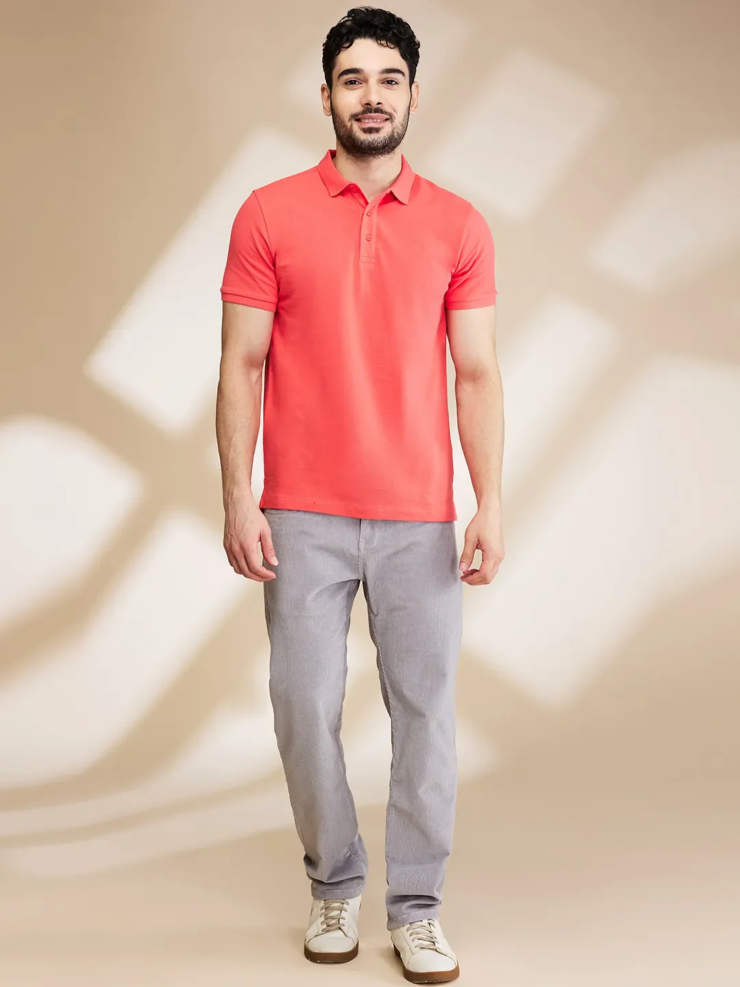 Coral Regular Fit Men's Polo T-Shirt by Being Human Clothing - Image 2