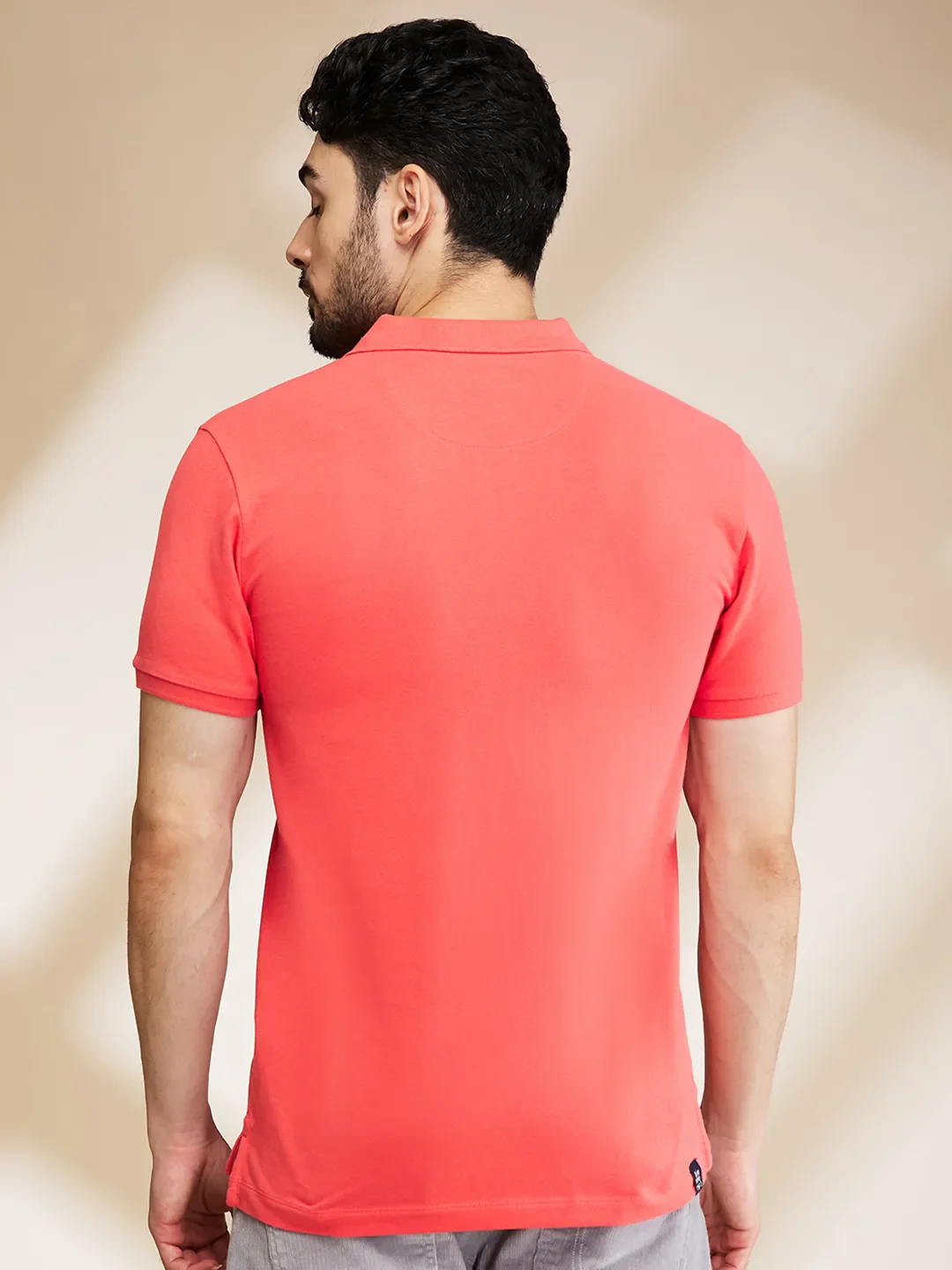 Coral Regular Fit Men's Polo T-Shirt by Being Human Clothing - Image 3