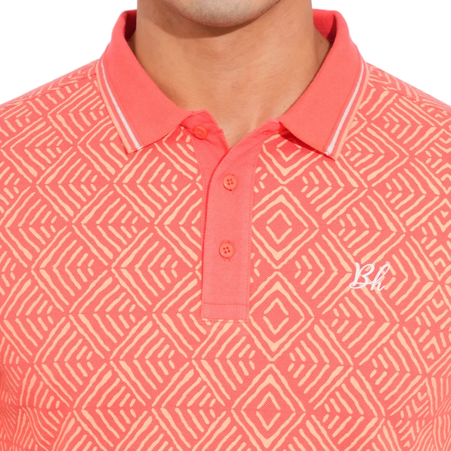 Coral Regular Fit Men's Polo T-Shirt by Being Human Clothing - Image 5