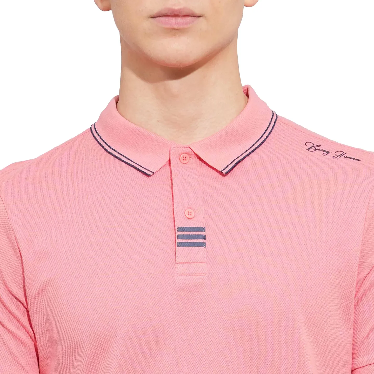 Coral Regular Fit Men's Polo T-Shirt by Being Human Clothing - Image 5