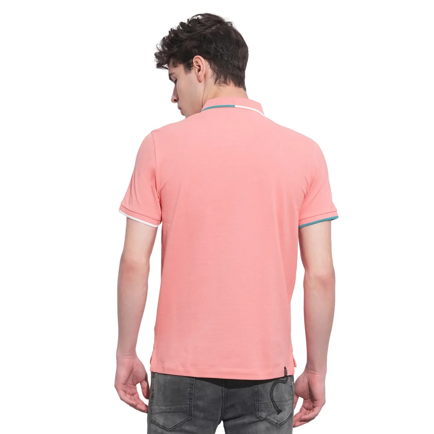 Coral Regular Fit Men's Polo T-Shirt by Being Human Clothing - Image 3