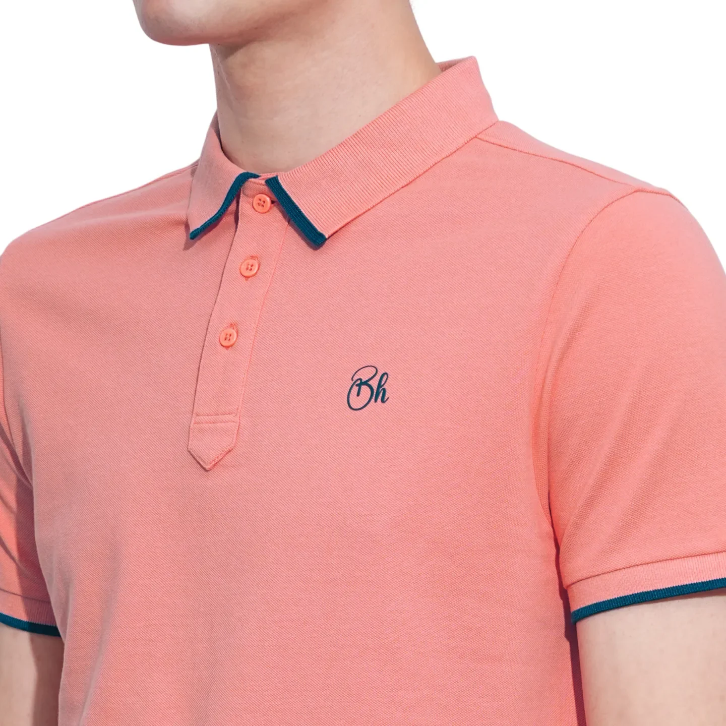 Coral Regular Fit Men's Polo T-Shirt by Being Human Clothing - Image 5