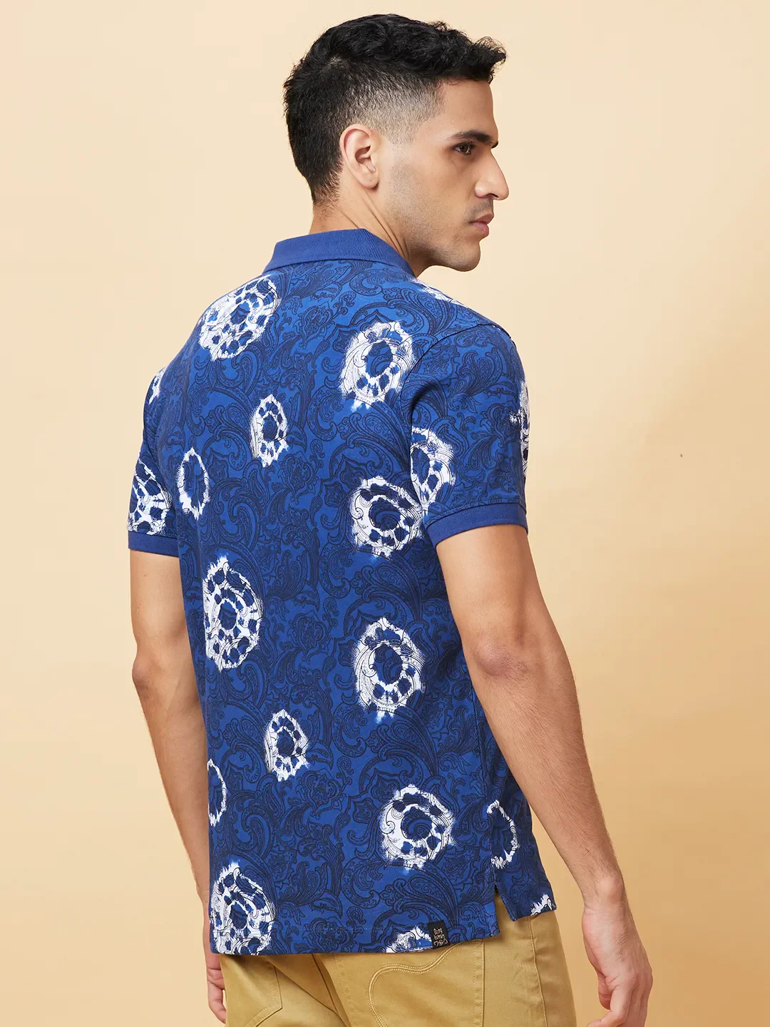 Teal Regular Fit Men's Polo T-shirt by Being Human Clothing - Image 3