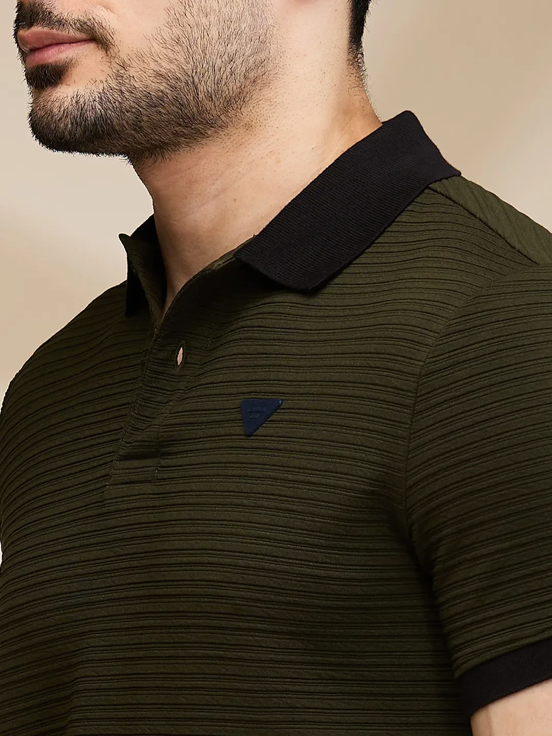 Dark Green Regular Fit Men's Polo T-Shirt by Being Human Clothing - Image 5
