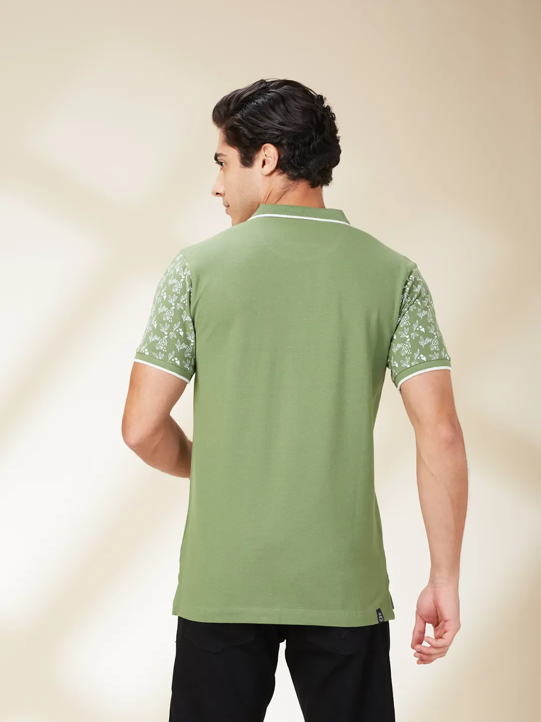 Dark Olive Regular Fit Men's Polo T-Shirt by Being Human Clothing - Image 3