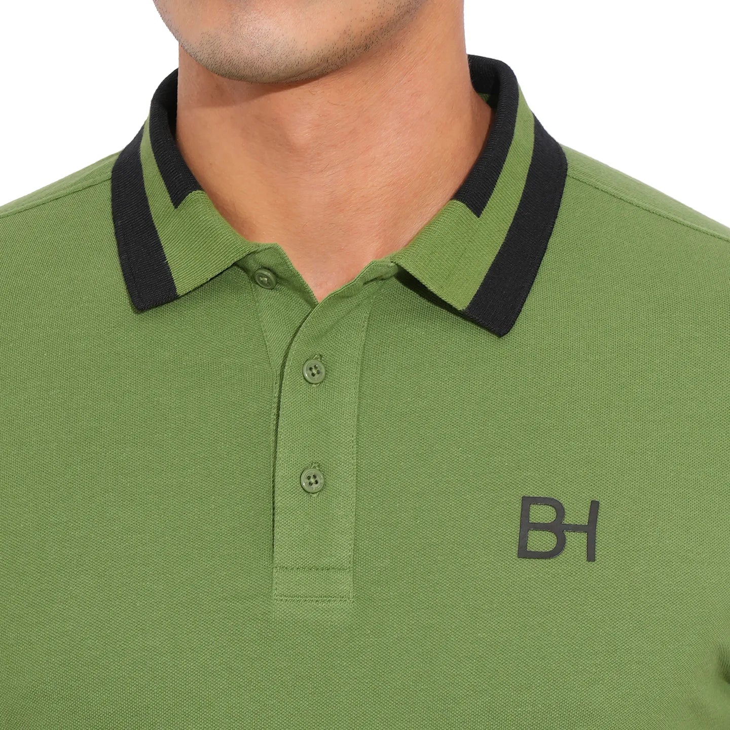 Dark Olive Regular Fit Men's Polo T-Shirt by Being Human Clothing - Image 5