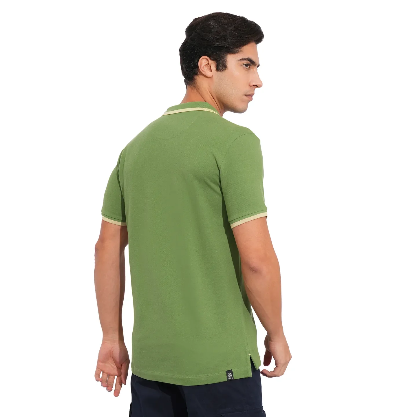 Dark Olive Regular Fit Men's Polo T-Shirt by Being Human Clothing - Image 3
