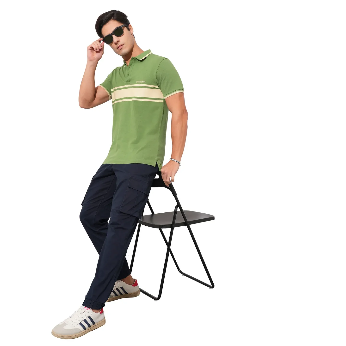 Dark Olive Regular Fit Men's Polo T-Shirt by Being Human Clothing - Image 4