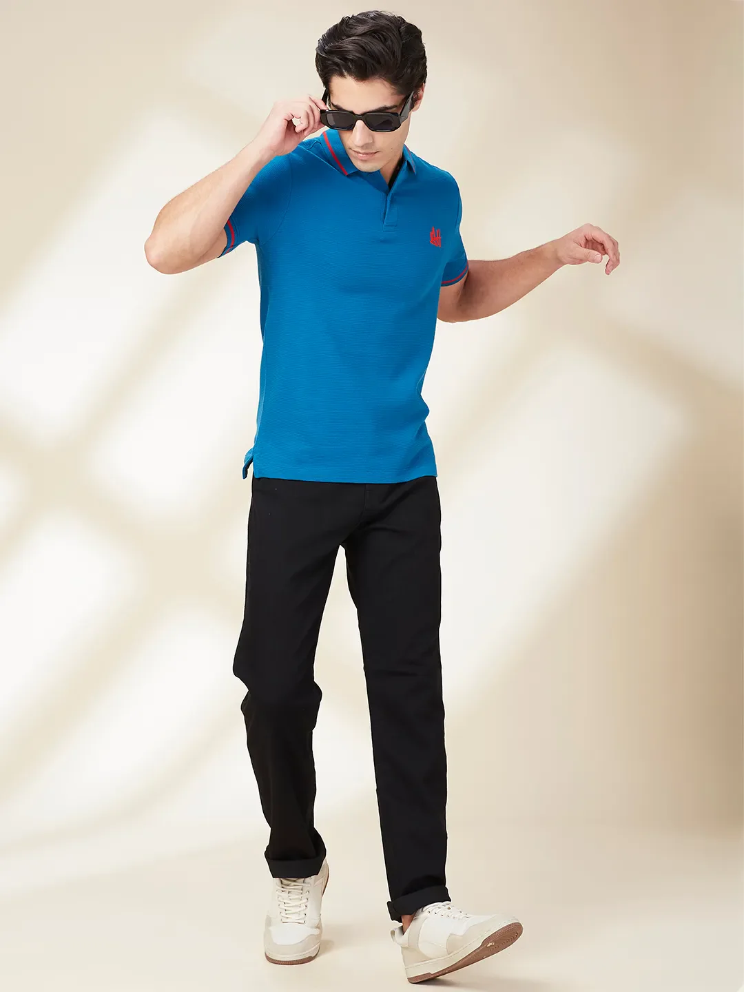 Dark Red Regular Fit Men's Polo T-Shirt by Being Human Clothing - Image 6