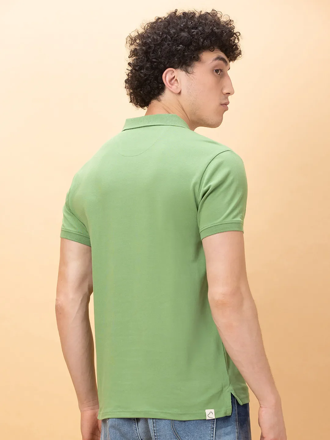 Green Regular Fit Men's Polo T-Shirt by Being Human Clothing - Image 3