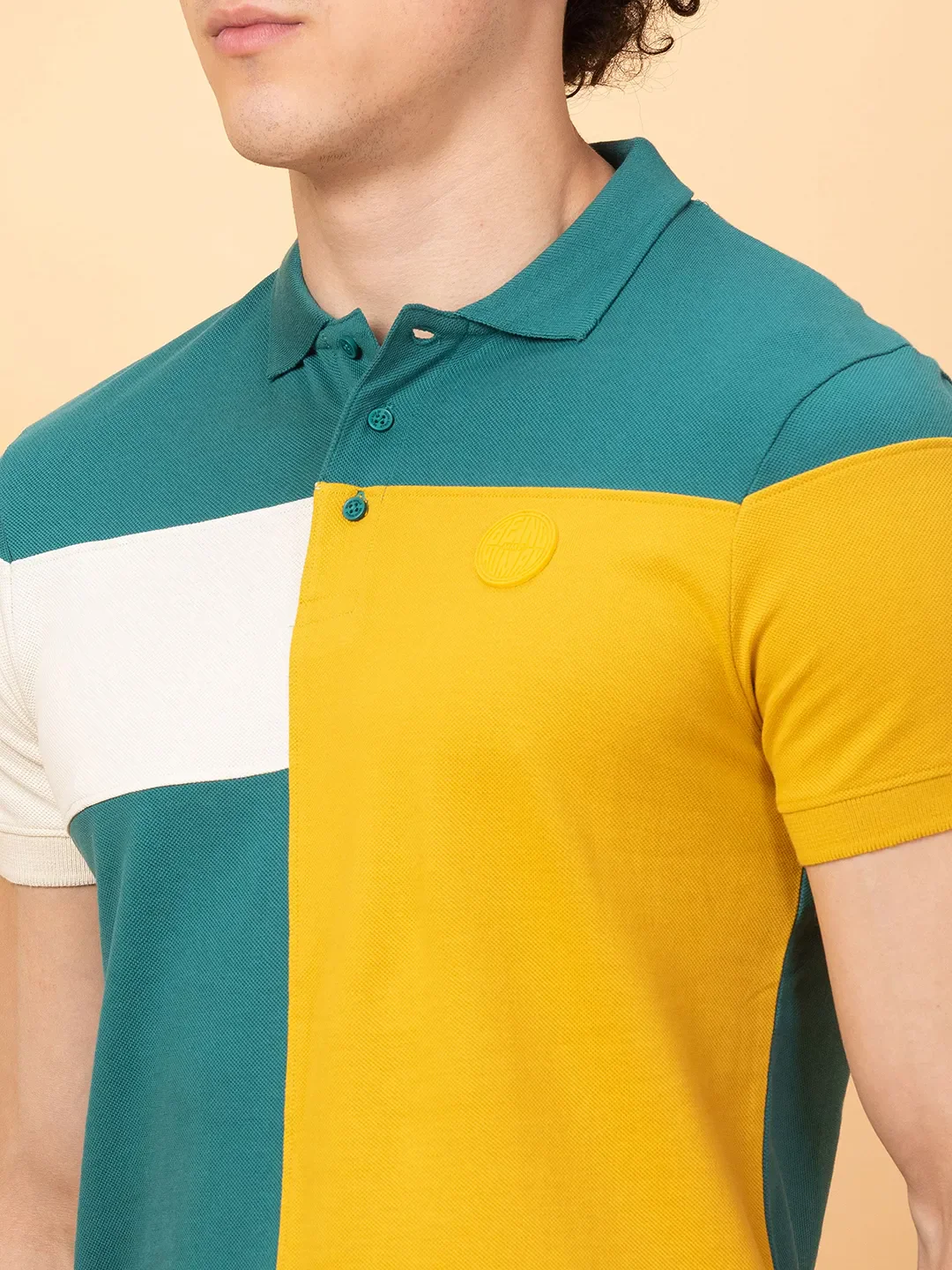 Green Regular Fit Men's Polo T-shirt by Being Human Clothing - Image 5