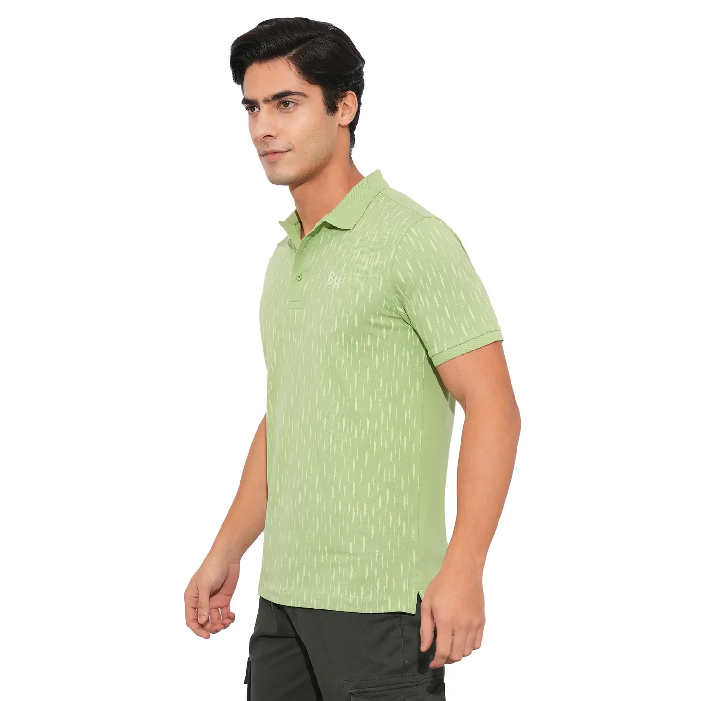 Green Regular Fit Men's Polo T-Shirt by Being Human Clothing - Image 2