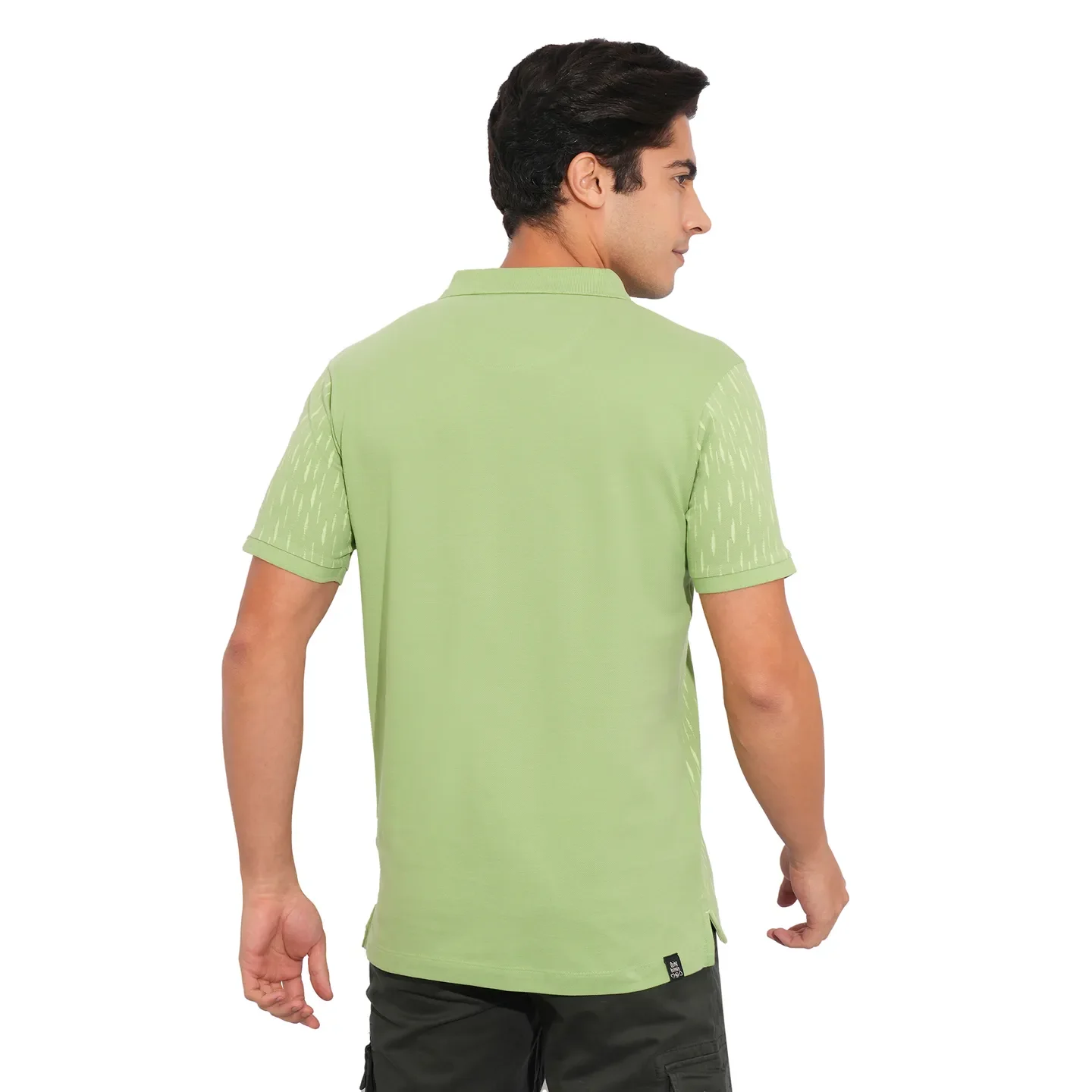 Green Regular Fit Men's Polo T-Shirt by Being Human Clothing - Image 3