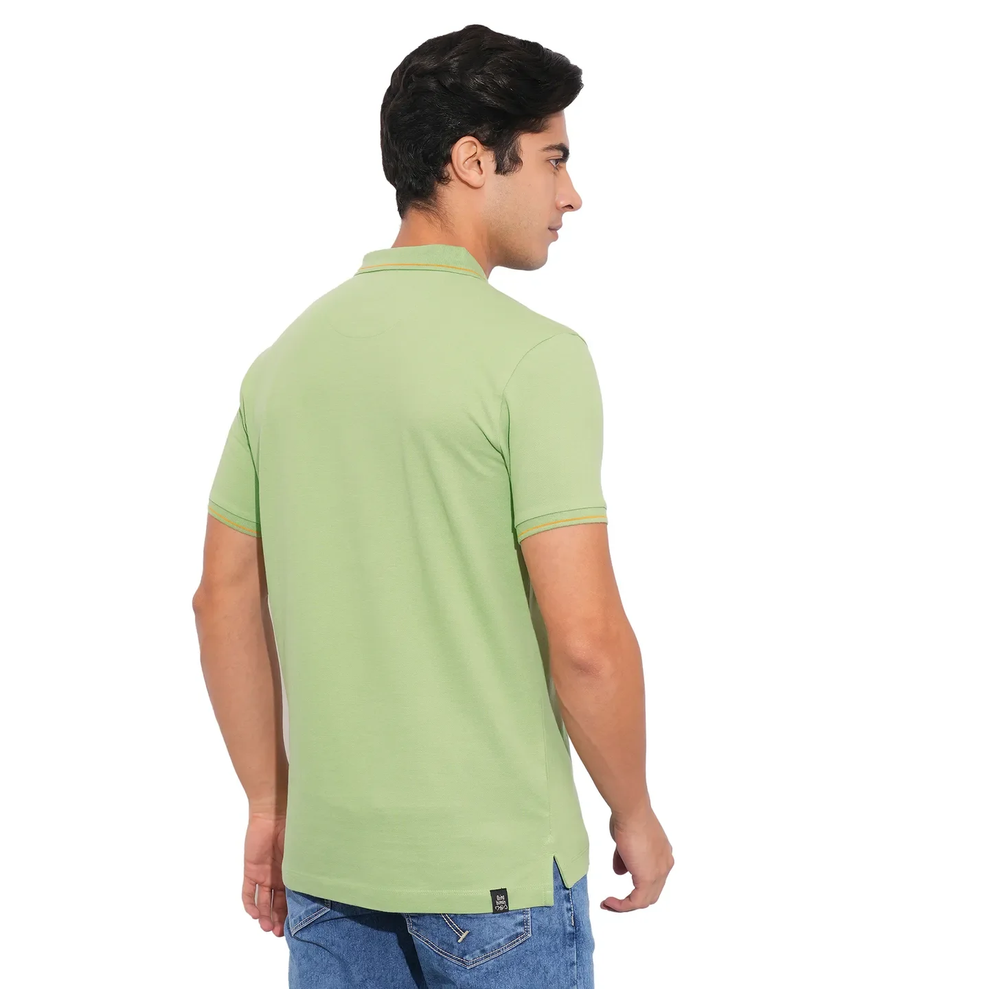 Green Regular Fit Men's Polo T-Shirt by Being Human Clothing - Image 3