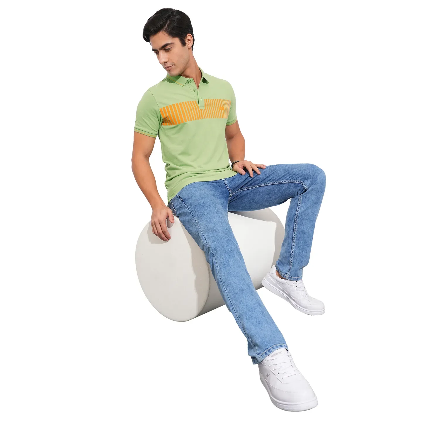 Green Regular Fit Men's Polo T-Shirt by Being Human Clothing - Image 4