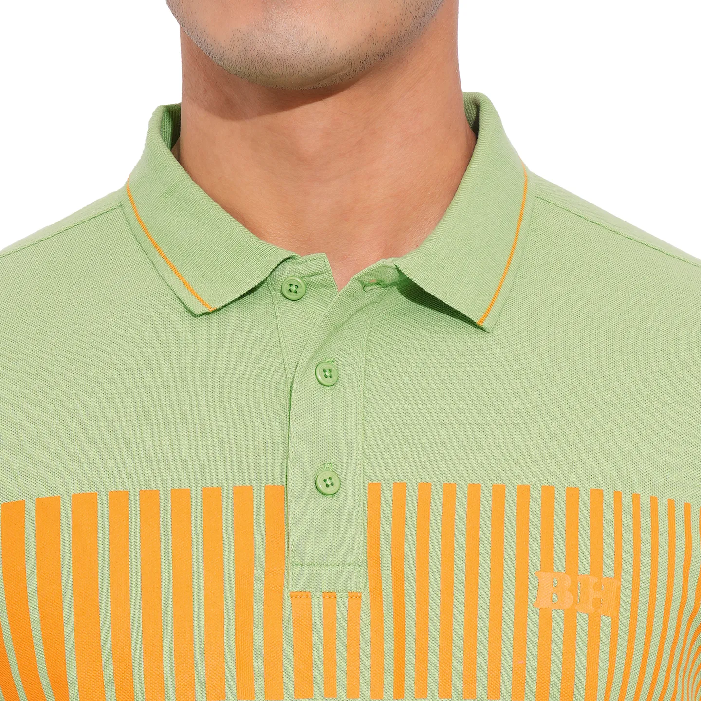 Green Regular Fit Men's Polo T-Shirt by Being Human Clothing - Image 5