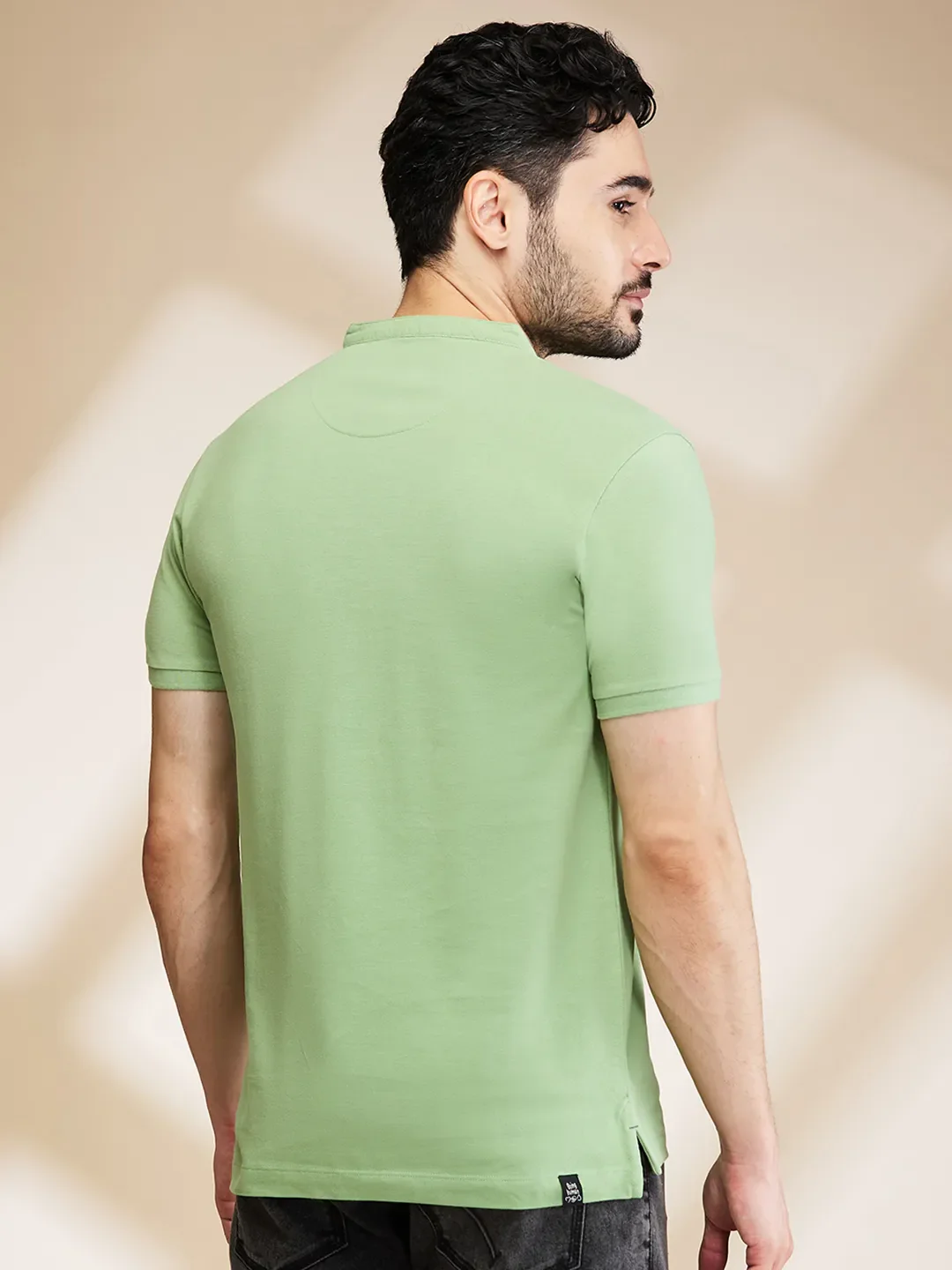Green Regular Fit Men's Polo T-Shirt by Being Human Clothing - Image 3
