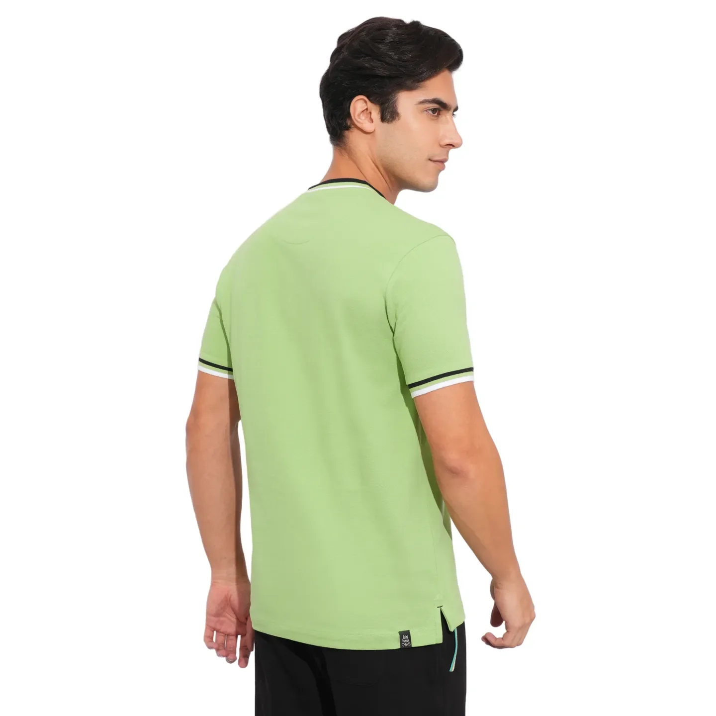 Green Regular Fit Men's Polo T-Shirt by Being Human Clothing - Image 3