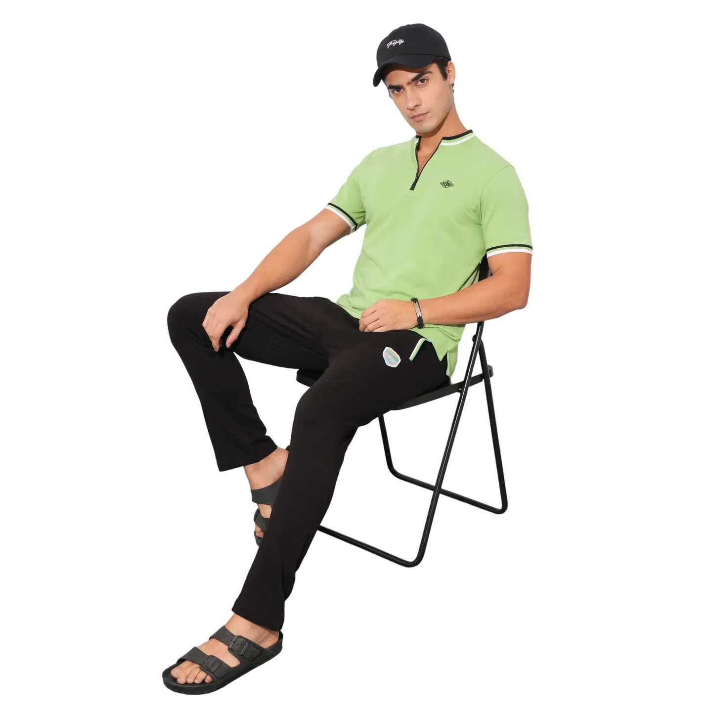 Green Regular Fit Men's Polo T-Shirt by Being Human Clothing - Image 4
