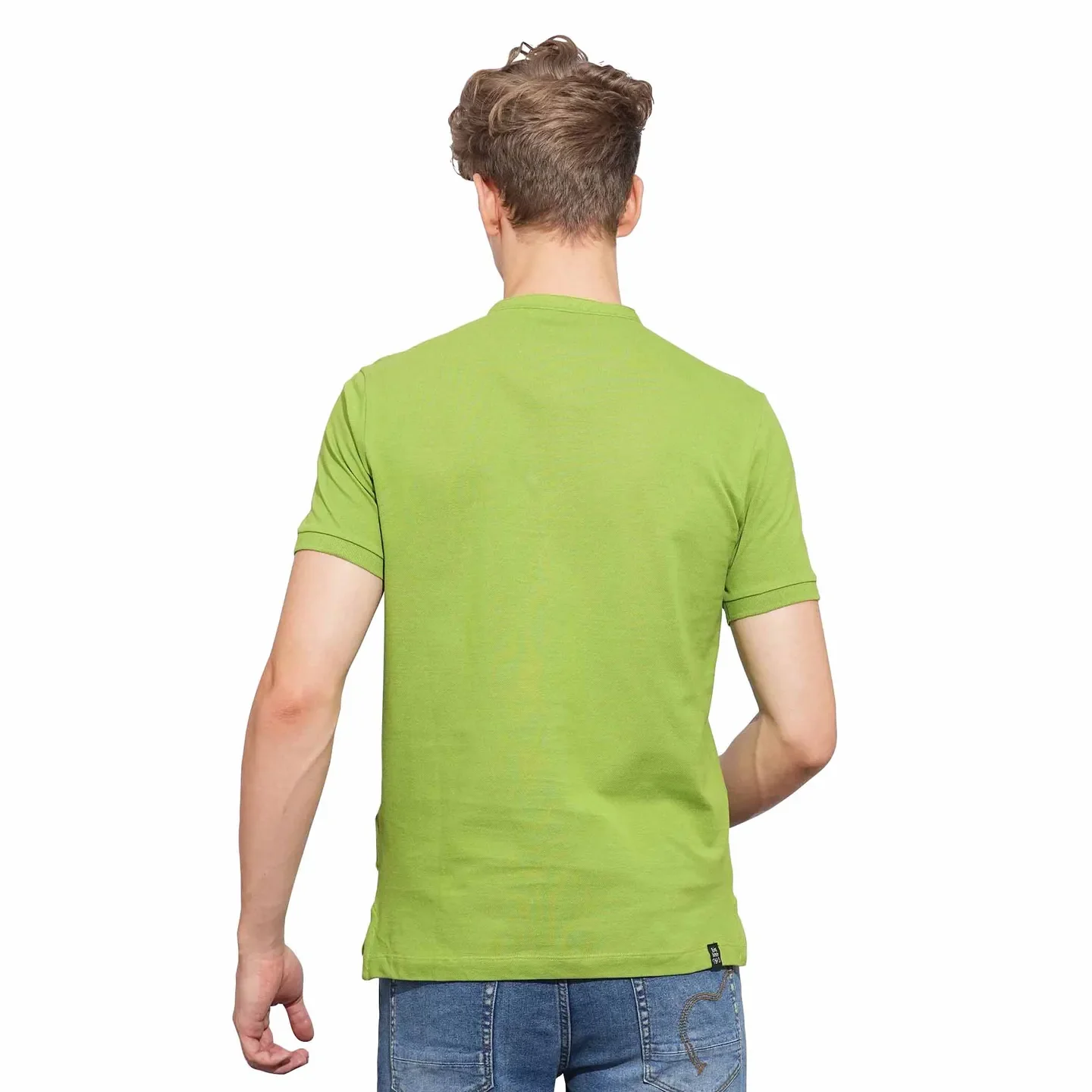 Green Regular Fit Men's Polo T-Shirt by Being Human Clothing - Image 3