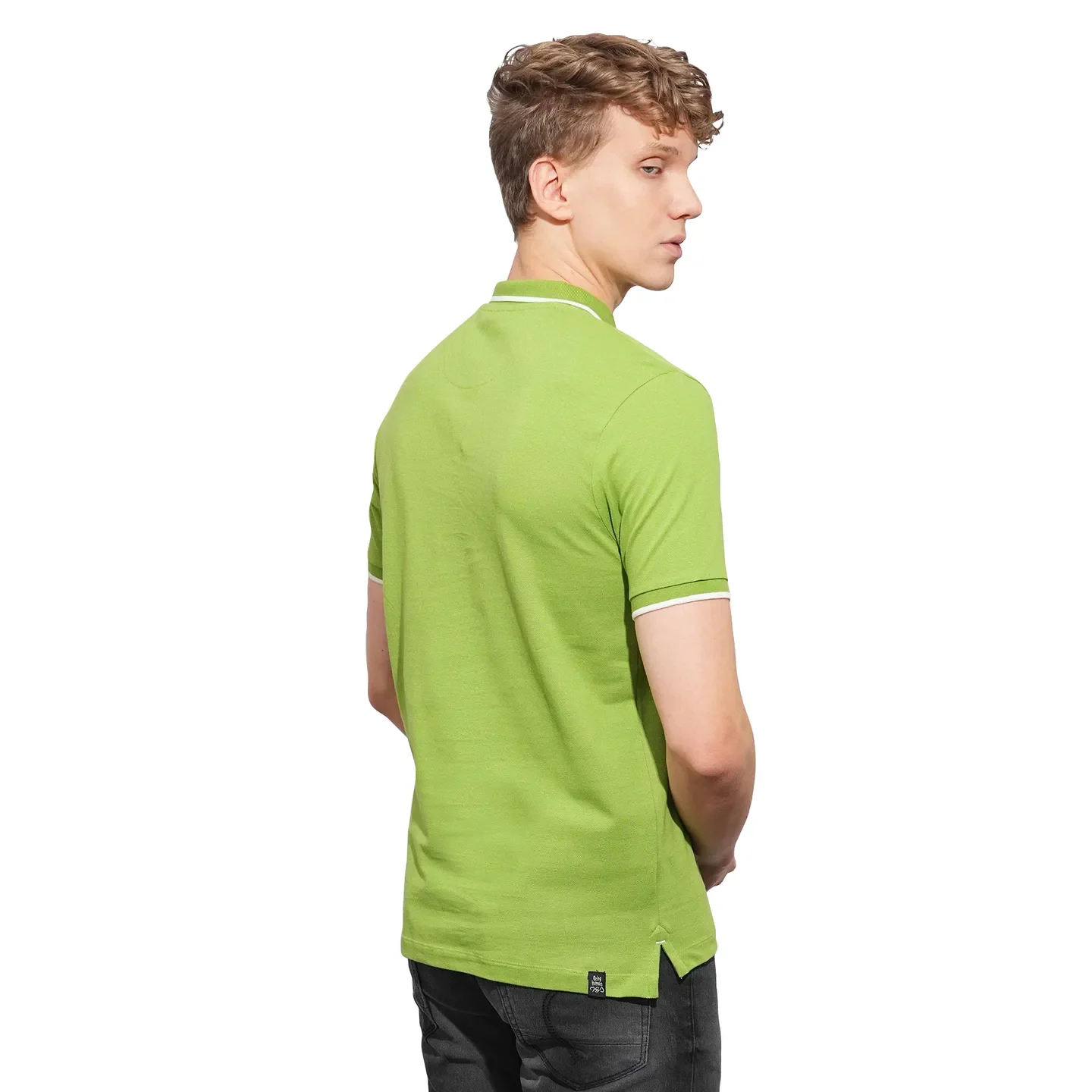 Green Regular Fit Men's Polo T-Shirt by Being Human Clothing - Image 3