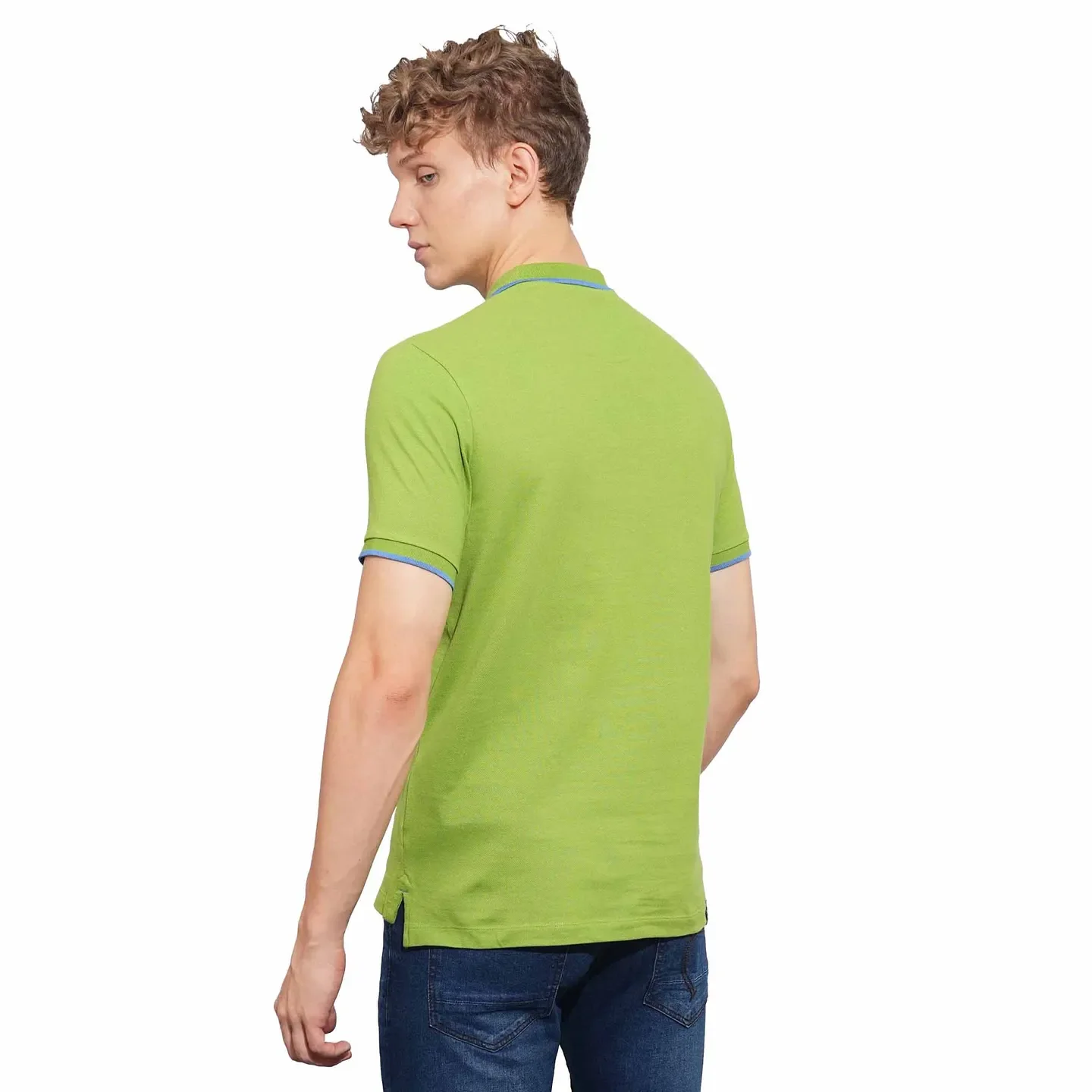 Green Regular Fit Men's Polo T-Shirt by Being Human Clothing - Image 3