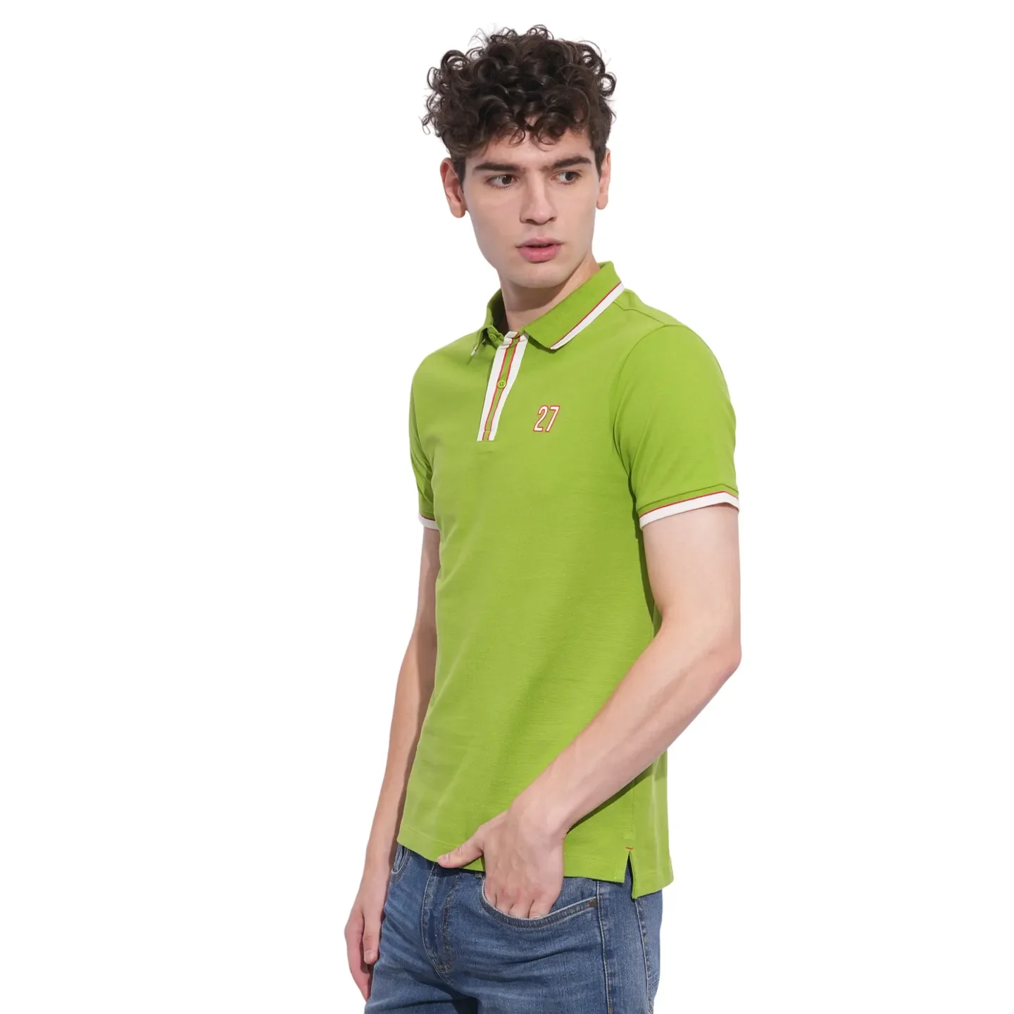 Green Regular Fit Men's Polo T-Shirt by Being Human Clothing - Image 2