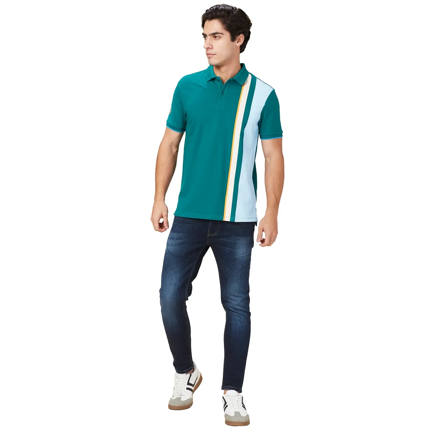 Green Regular Fit Men's Polo T-Shirt by Being Human Clothing - Image 2