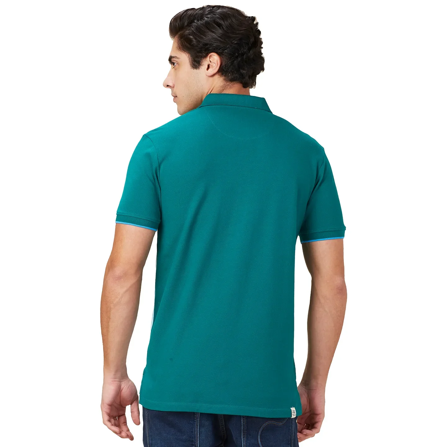 Green Regular Fit Men's Polo T-Shirt by Being Human Clothing - Image 3