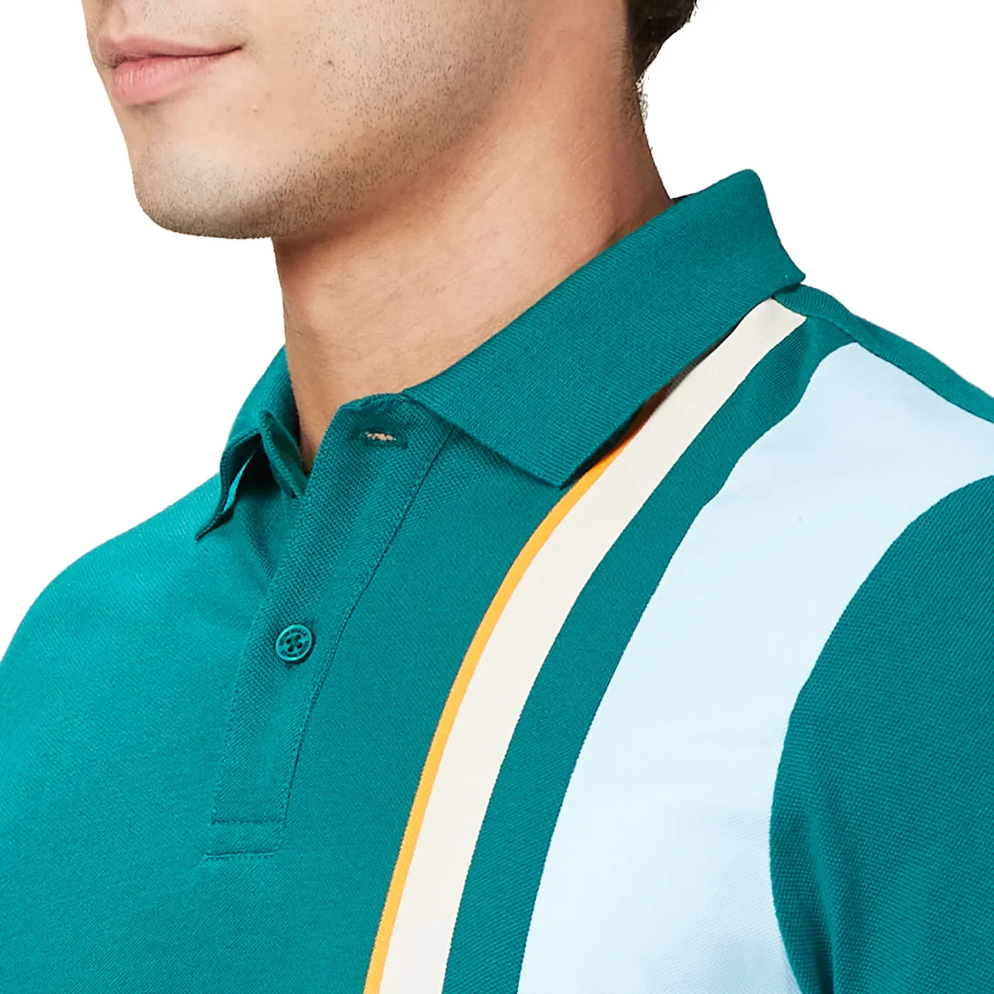 Green Regular Fit Men's Polo T-Shirt by Being Human Clothing - Image 5