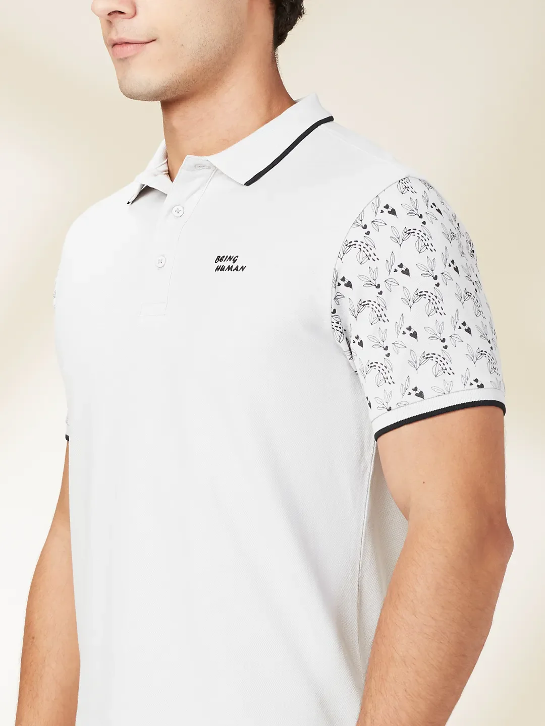 Grey Regular Fit Men's Polo T-Shirt by Being Human Clothing - Image 5