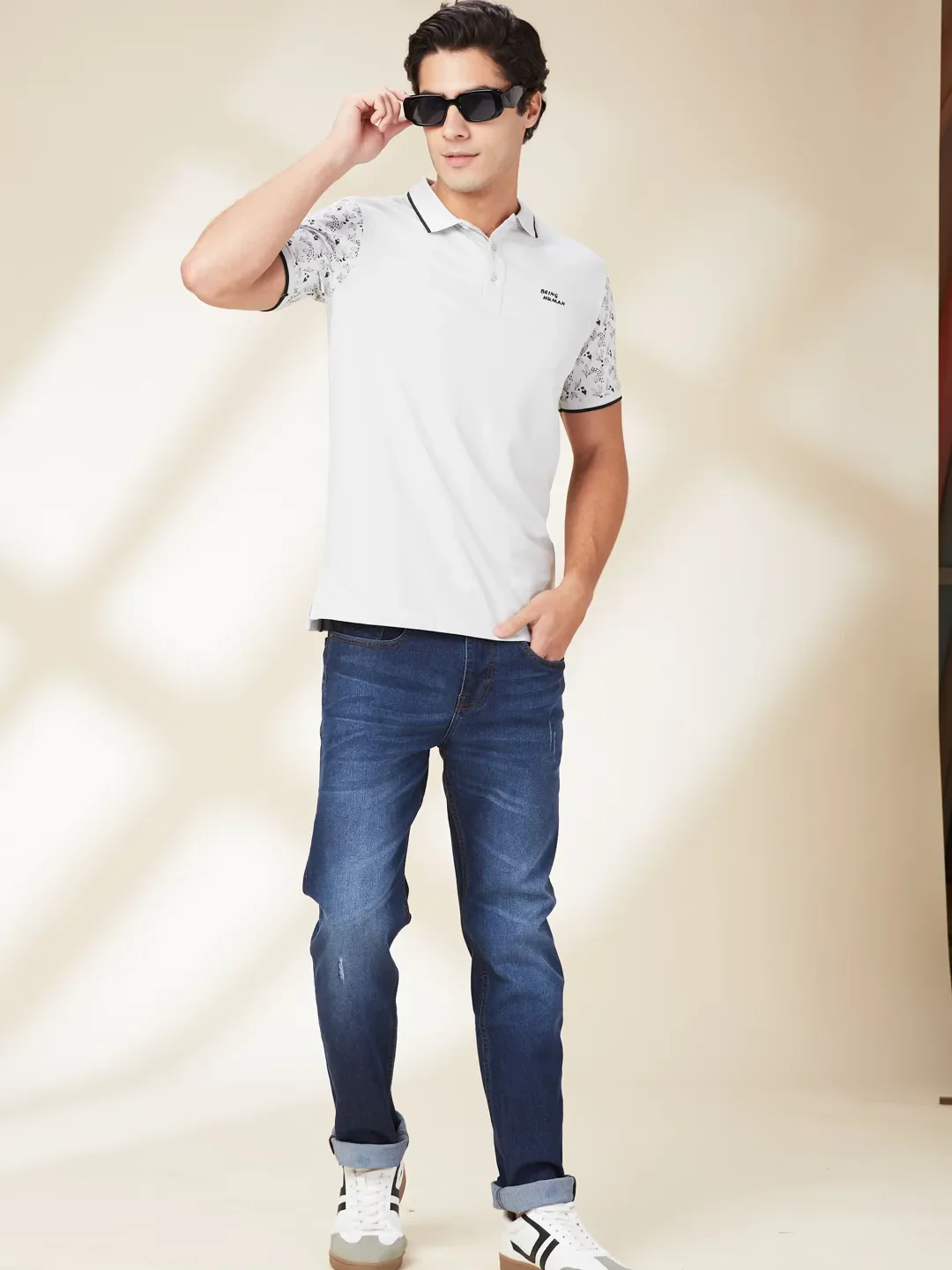 Grey Regular Fit Men's Polo T-Shirt by Being Human Clothing - Image 6