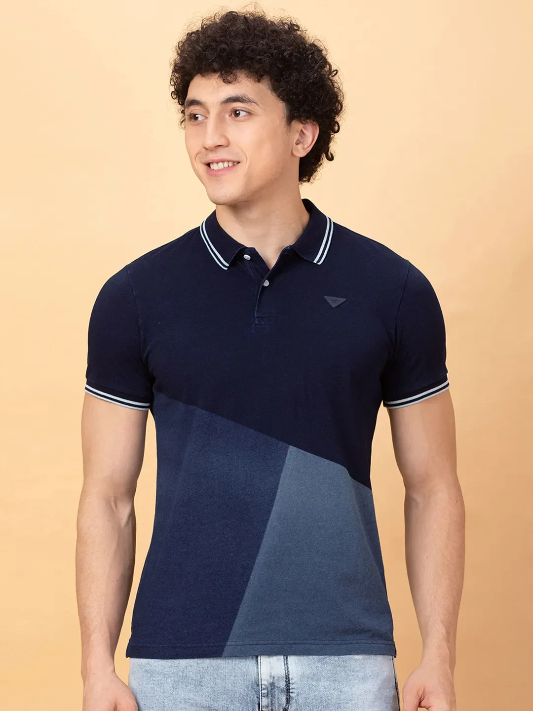 Indigo Regular Fit Men's Polo T-shirt by Being Human Clothing