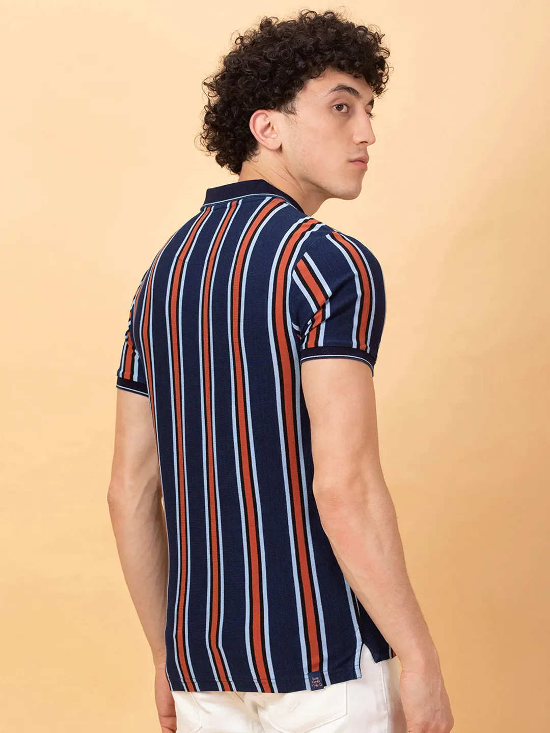 Indigo Regular Fit Men's Polo T-shirt by Being Human Clothing - Image 3