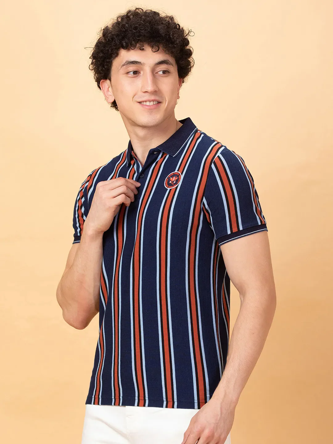 Indigo Regular Fit Men's Polo T-shirt by Being Human Clothing - Image 4
