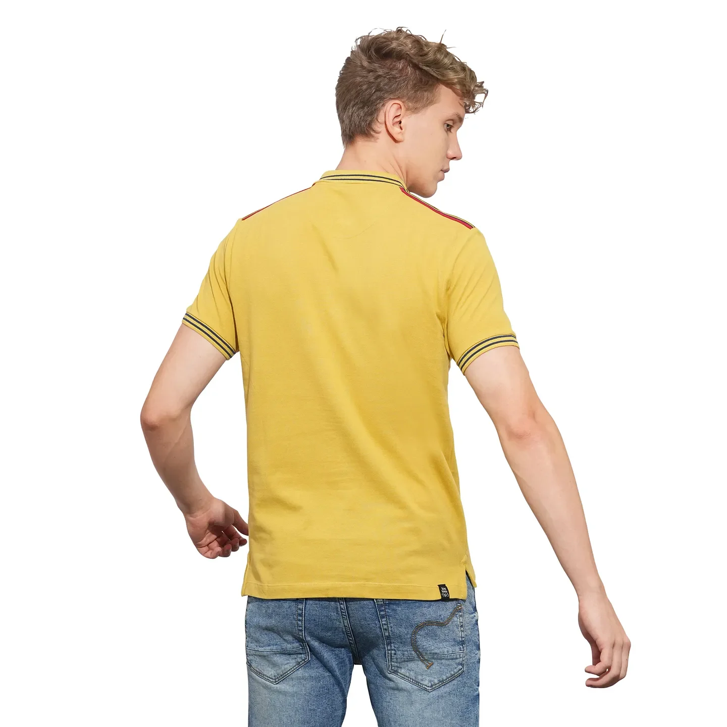 Khaki Regular Fit Men's Polo T-Shirt by Being Human Clothing - Image 3
