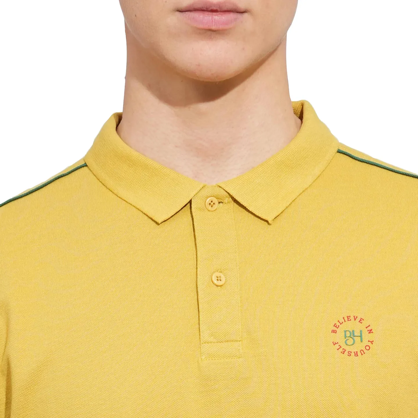 Khaki Regular Fit Men's Polo T-Shirt by Being Human Clothing - Image 5