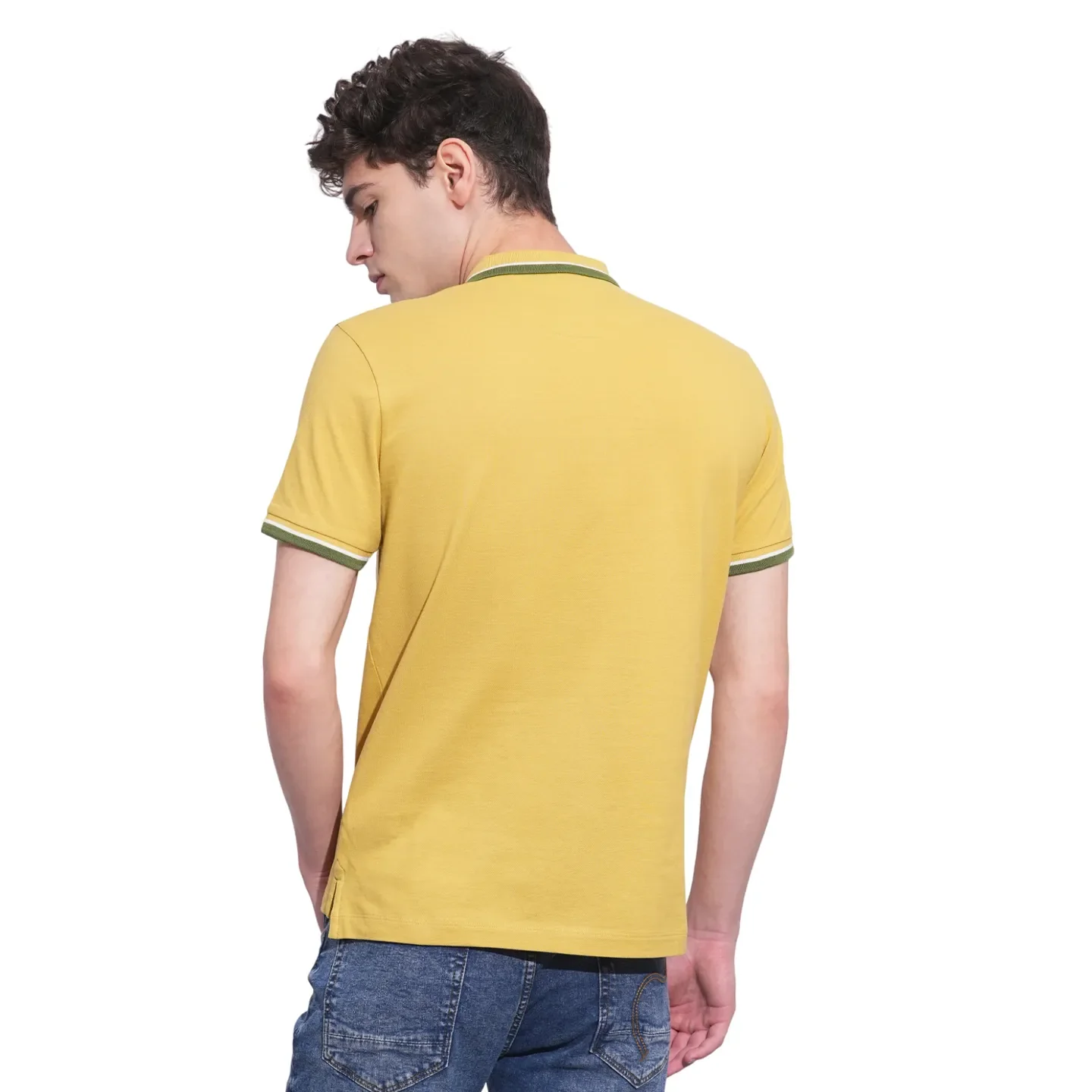 Khaki Regular Fit Men's Polo T-Shirt by Being Human Clothing - Image 3