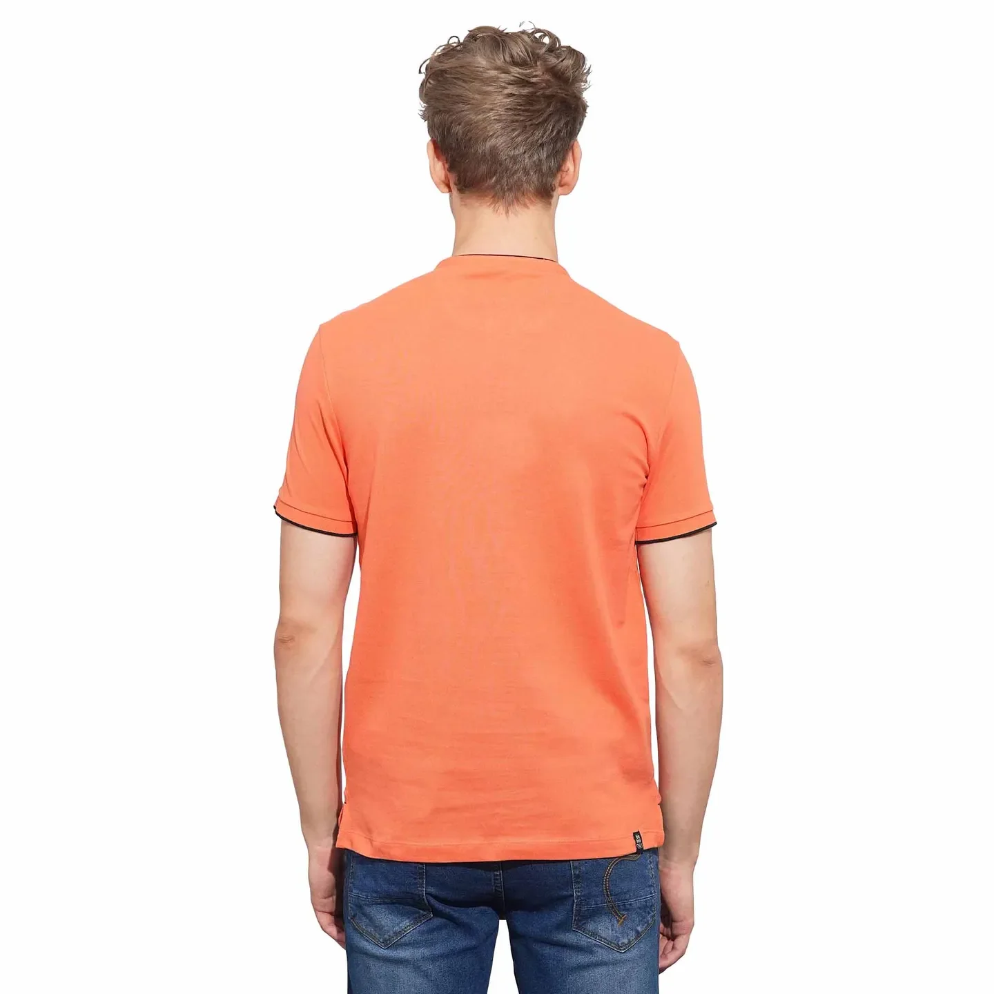 Orange Regular Fit Men's Polo T-Shirt by Being Human Clothing - Image 3