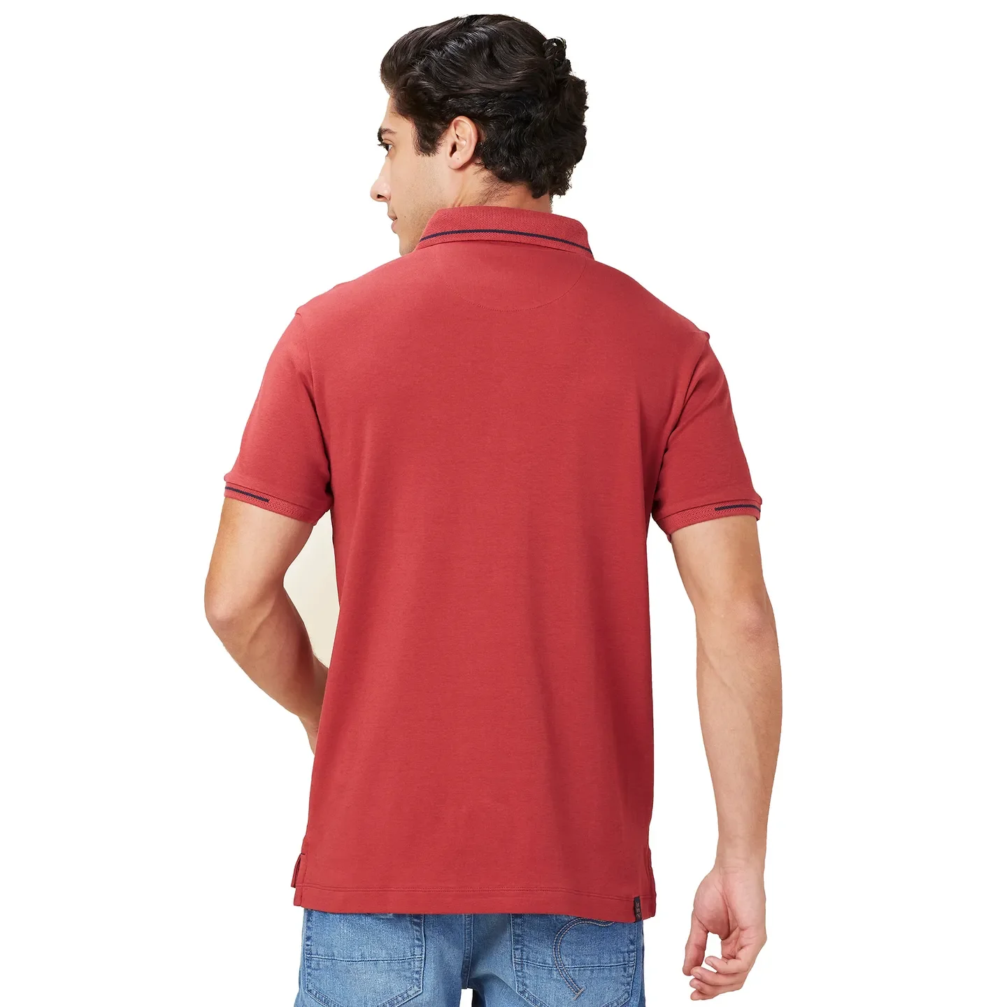 Maroon Regular Fit Men's Polo T-Shirt by Being Human Clothing - Image 3
