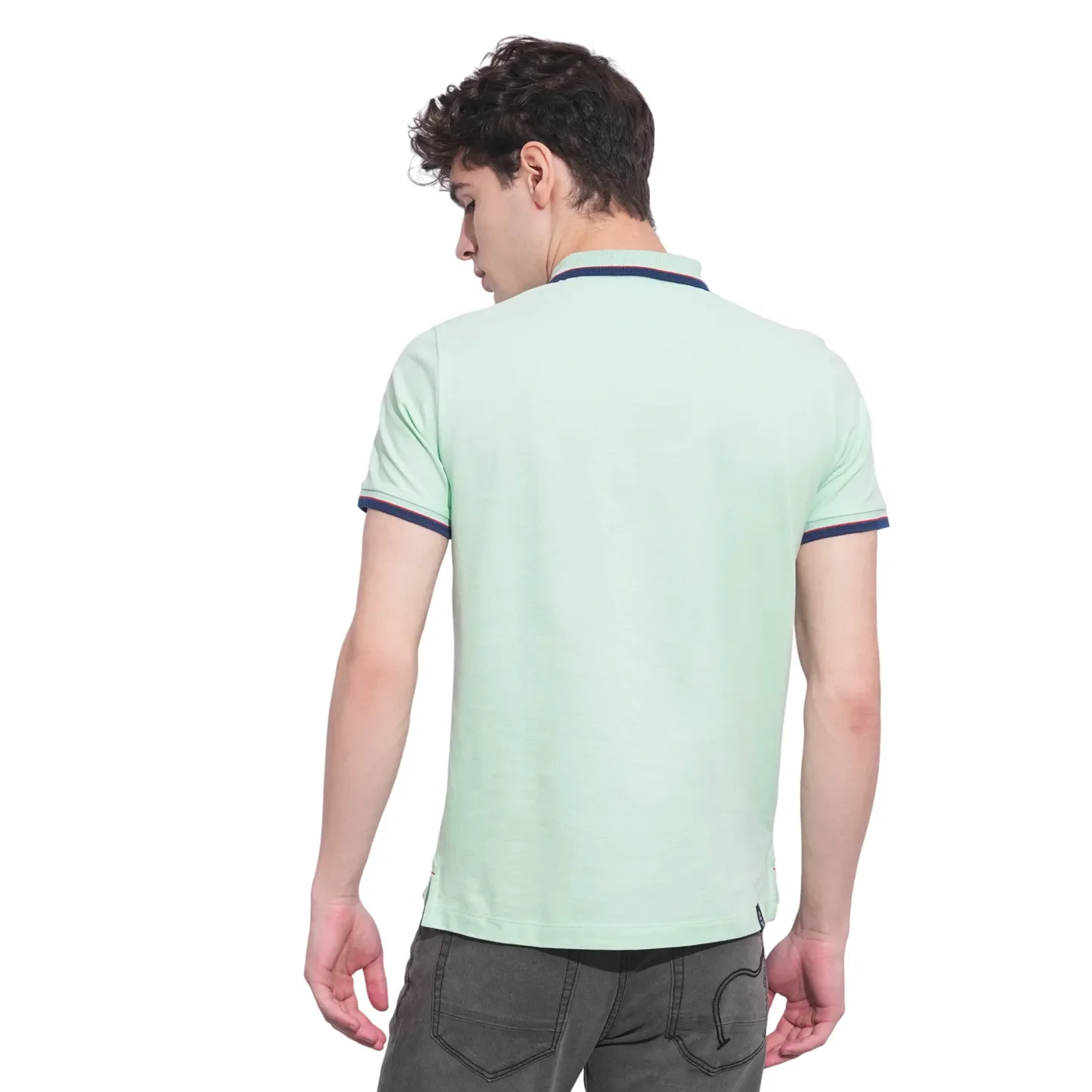 Green Regular Fit Men's Polo T-Shirt by Being Human Clothing - Image 3