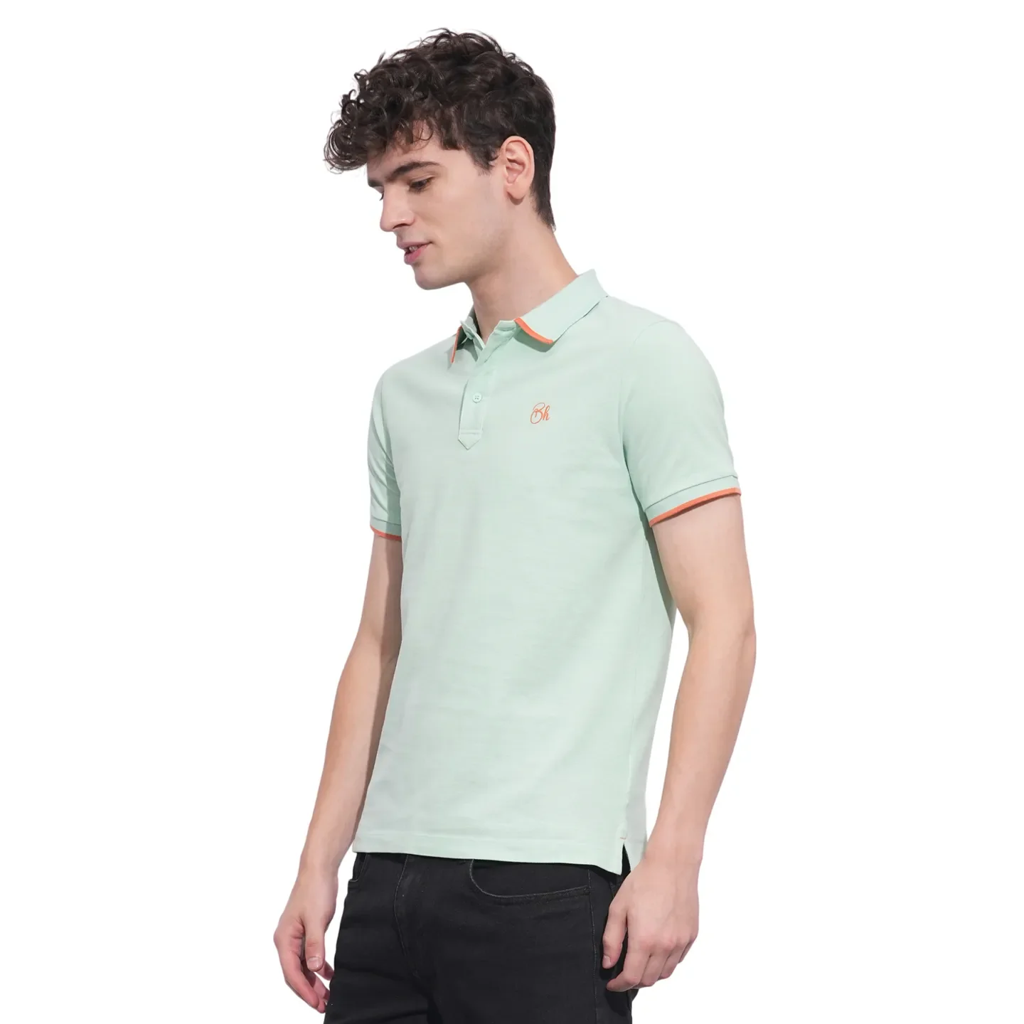 Green Regular Fit Men's Polo T-Shirt by Being Human Clothing - Image 2