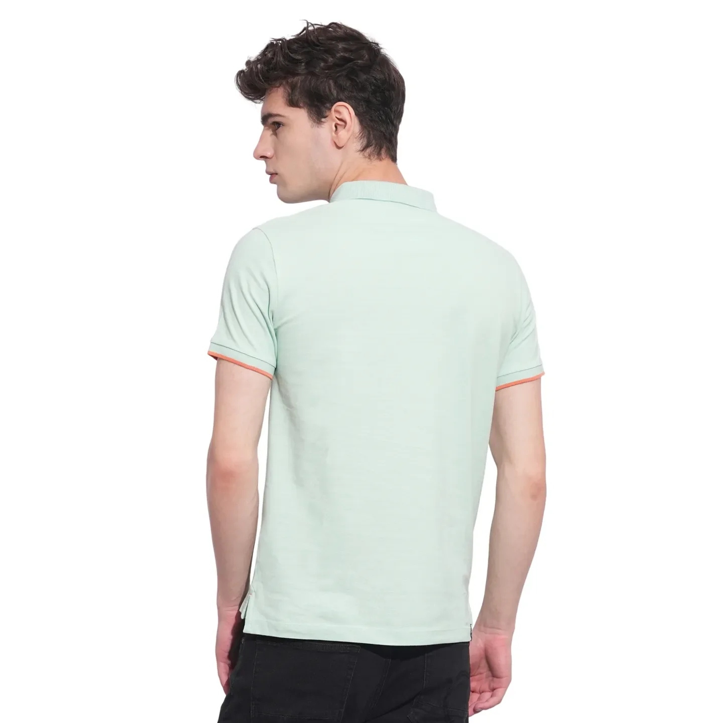 Green Regular Fit Men's Polo T-Shirt by Being Human Clothing - Image 3