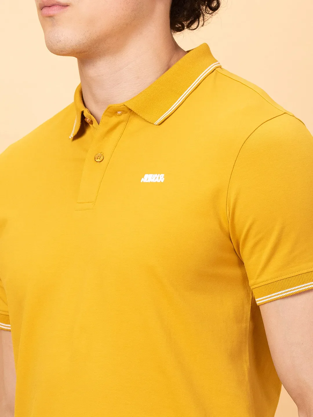 Mustard Regular Fit Men's Polo T-shirt by Being Human Clothing - Image 5