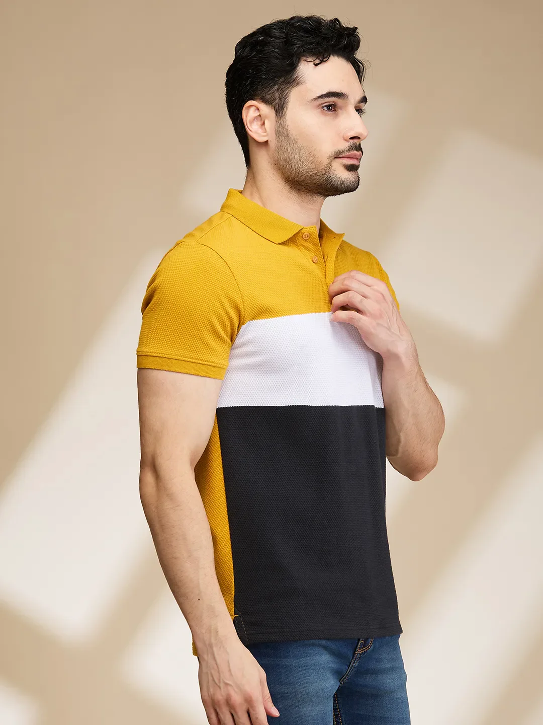 Mustard Regular Fit Men's Polo T-shirt by Being Human Clothing - Image 4